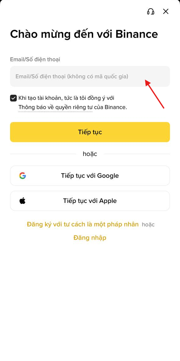 Đăng ký tài khoản Binance
