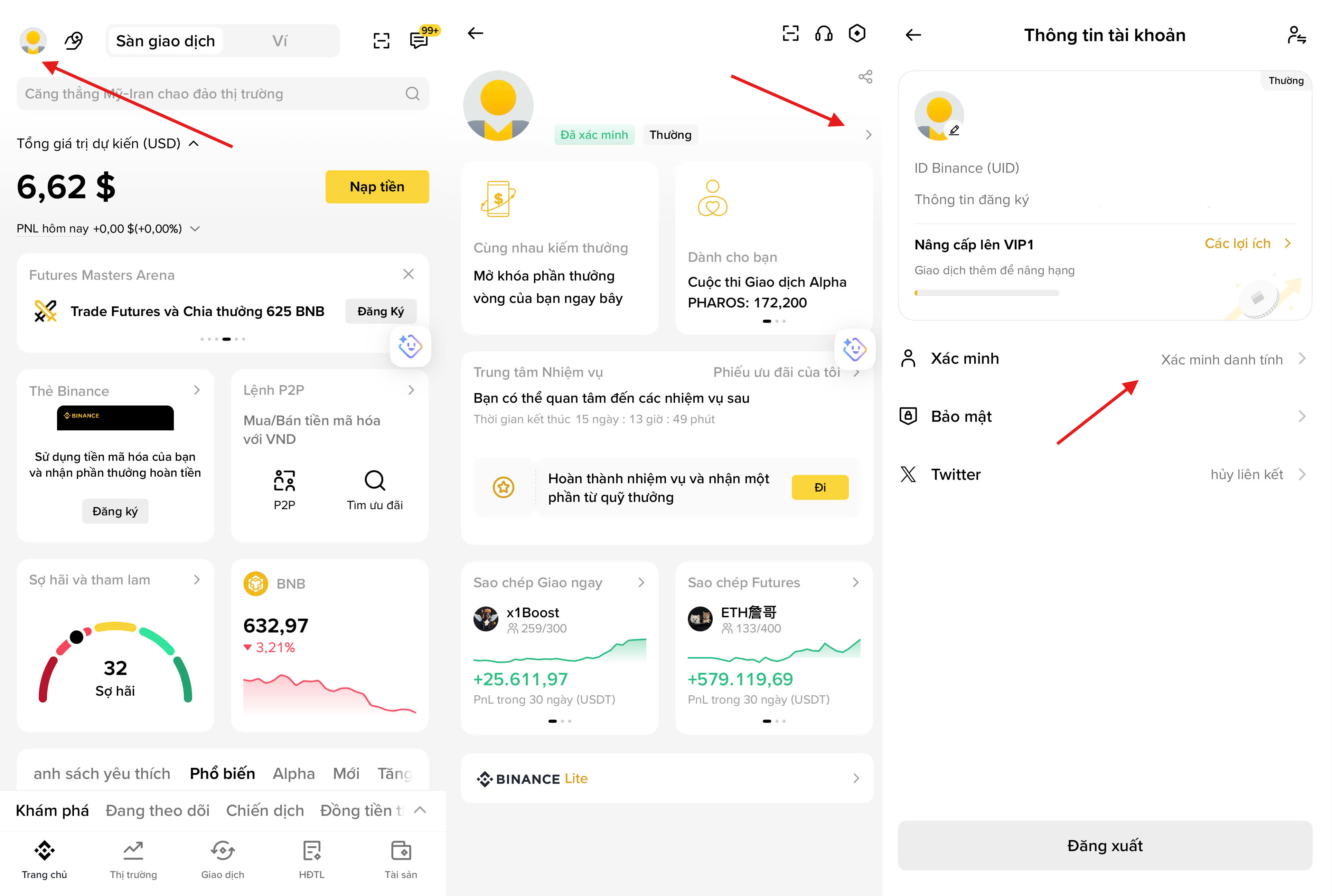 Hoàn thành KYC xác minh danh tính